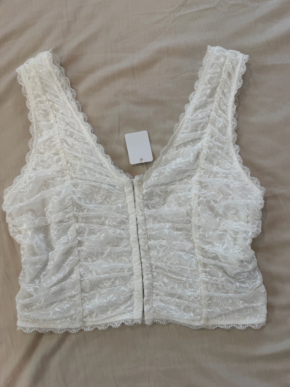 one clothing White Lace Crop Top